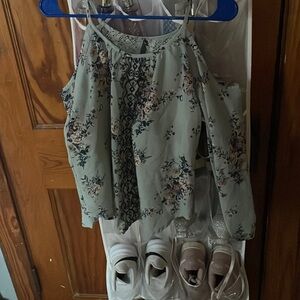 shirt with slit shoulder